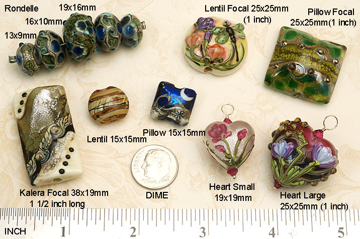 10414201 - Seven Arctic Blue Florals Rondelle Beads