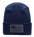 Haakwear American Flag Beanie, H Stitch Circular Knit Cuffed Beanie, Patented, Made in USA