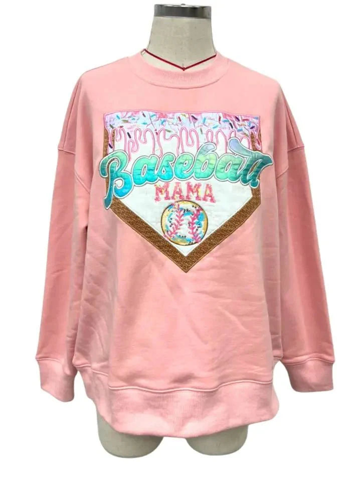 Brianna Cannon - Baseball Mama Ice Cream Drip Sweatshirt