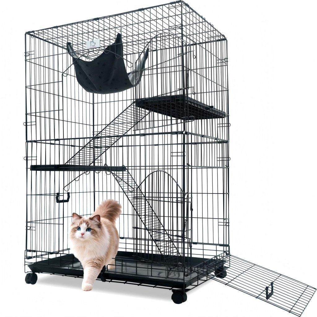 50 Inch 3-Tier Cat Cage with Plastic Platforms CT52