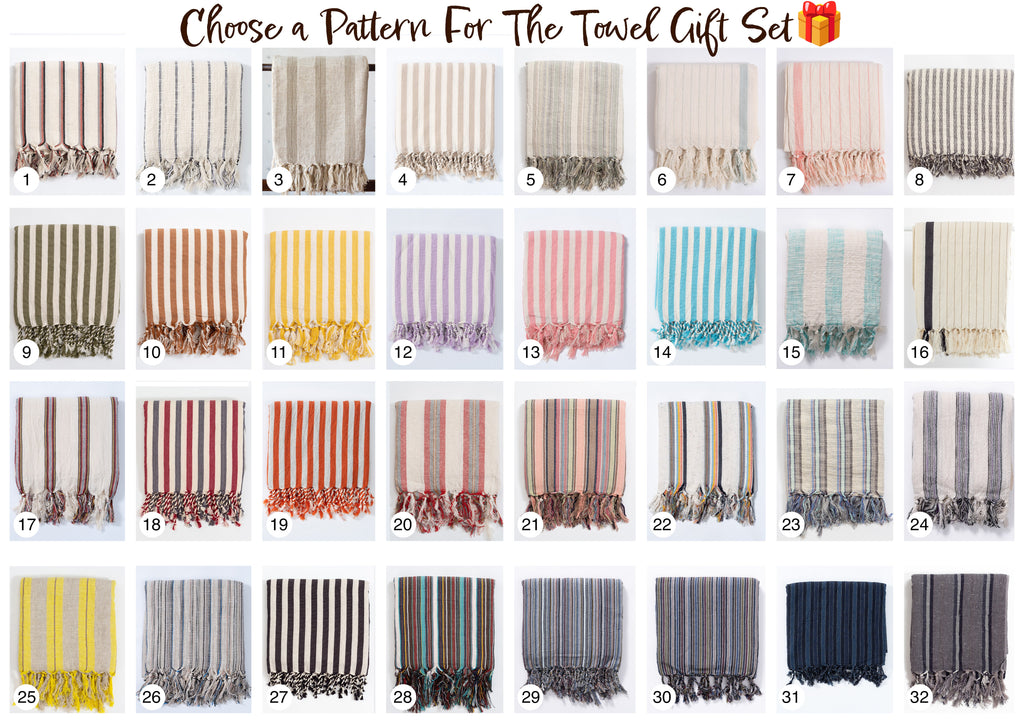 Turkish Cotton Linen Towel Gift Set