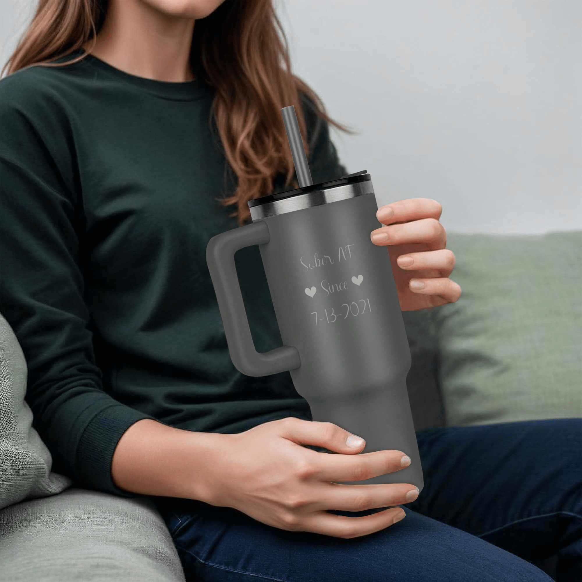 Custom Recovery SS Tumbler | Inspiring Sobriety | Sober AF Since