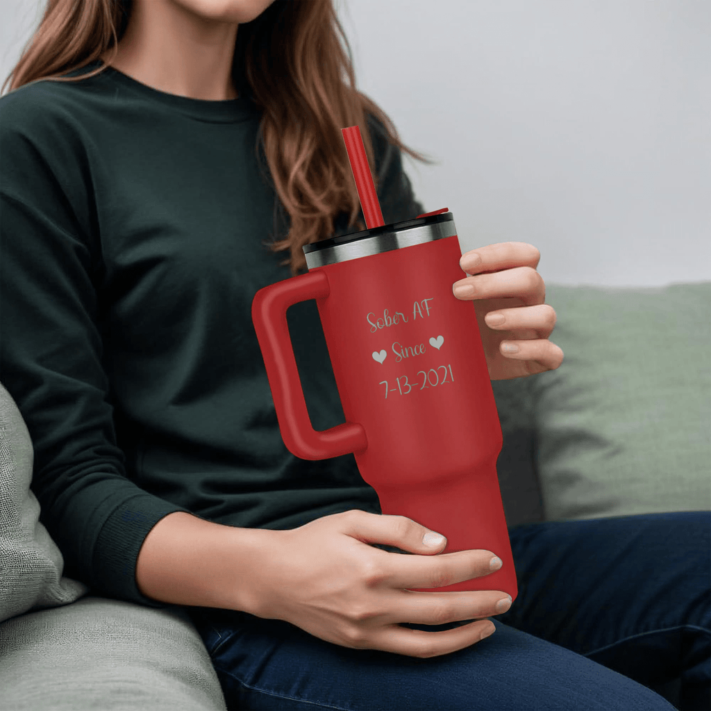 Custom Recovery SS Tumbler | Inspiring Sobriety | Sober AF Since