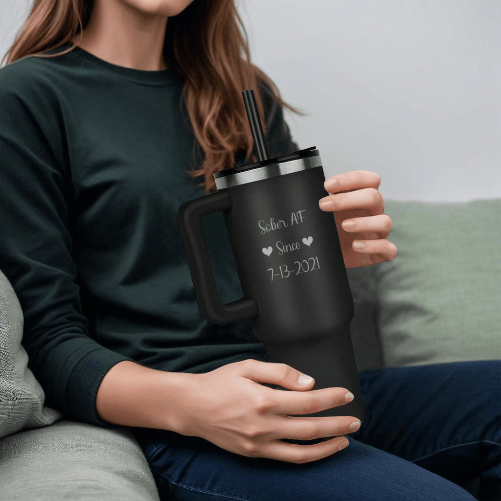 Custom Recovery SS Tumbler | Inspiring Sobriety | Sober AF Since