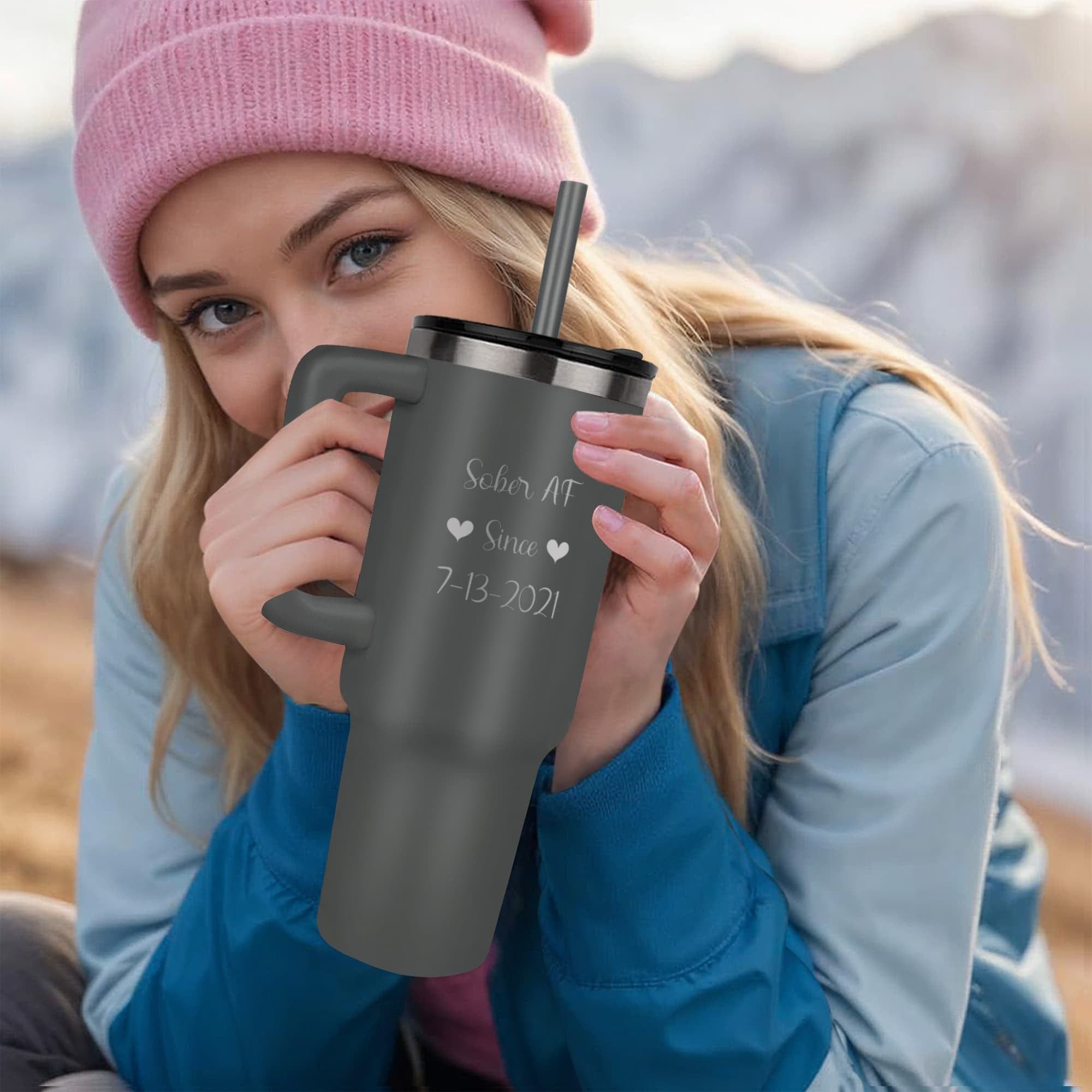 Custom Recovery SS Tumbler | Inspiring Sobriety | Sober AF Since