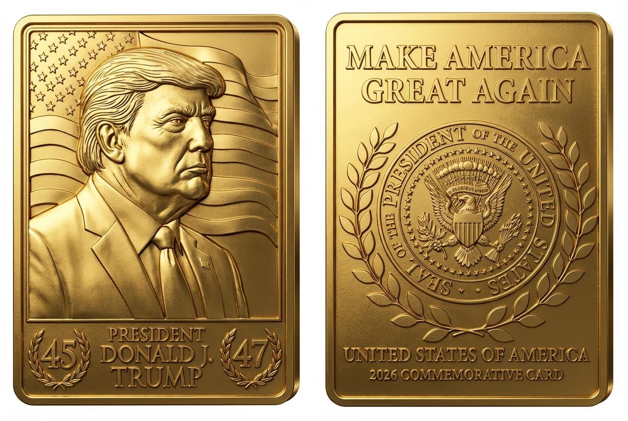 President Trump (45/47) 3D Gold Trading Card | Pre-Order Expected To Ship In April