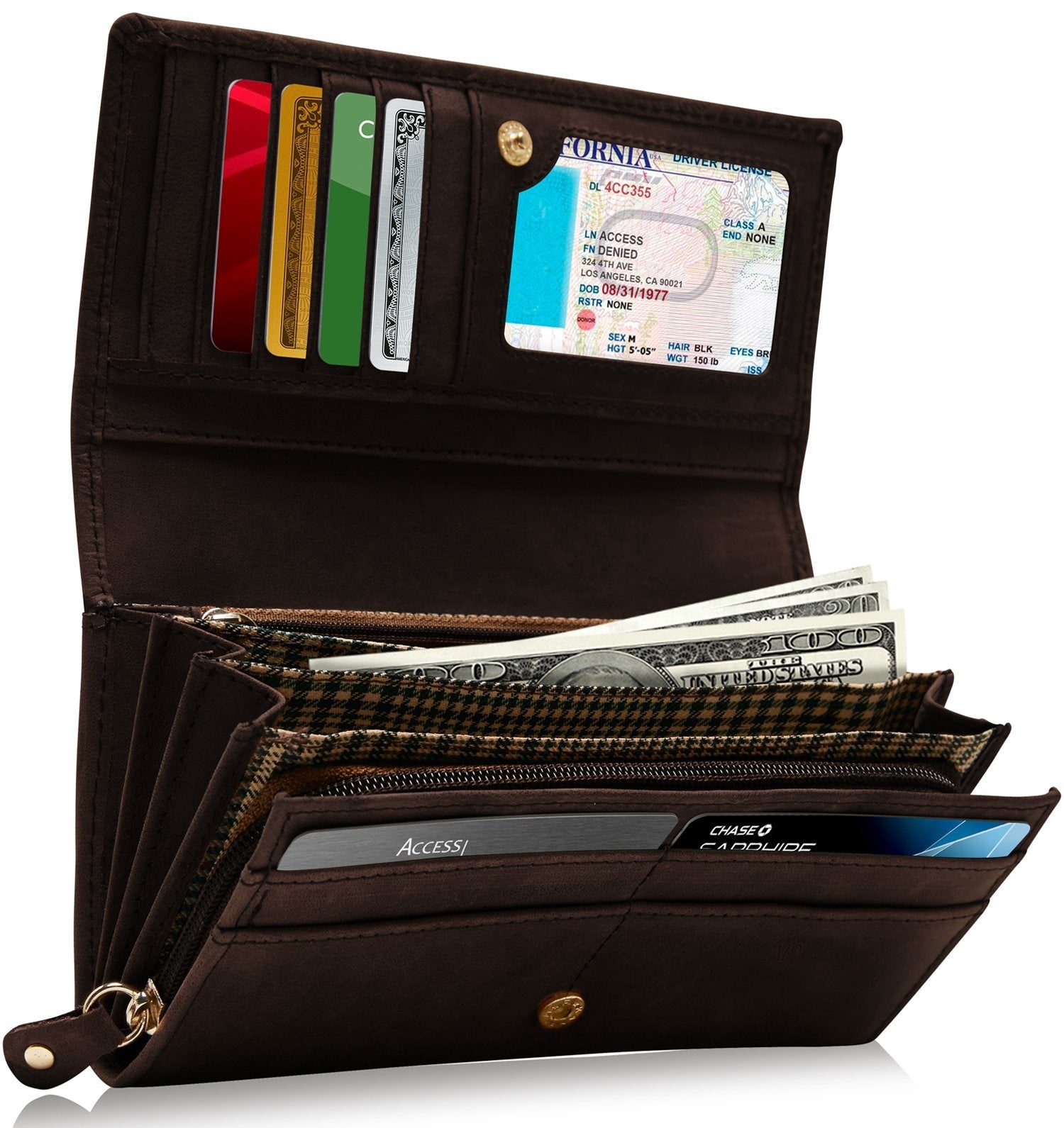 Embossed Floral Accordion Wallet