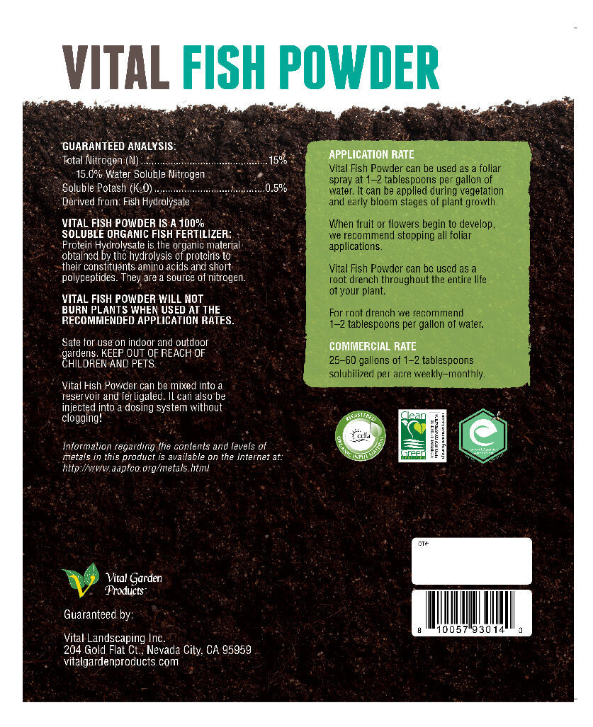 Vital Fish Protein Hydrolysate - Soluble Grow Fertilizer 15-0-0.5
