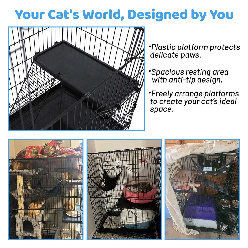 50 Inch 3-Tier Cat Cage with Plastic Platforms CT52