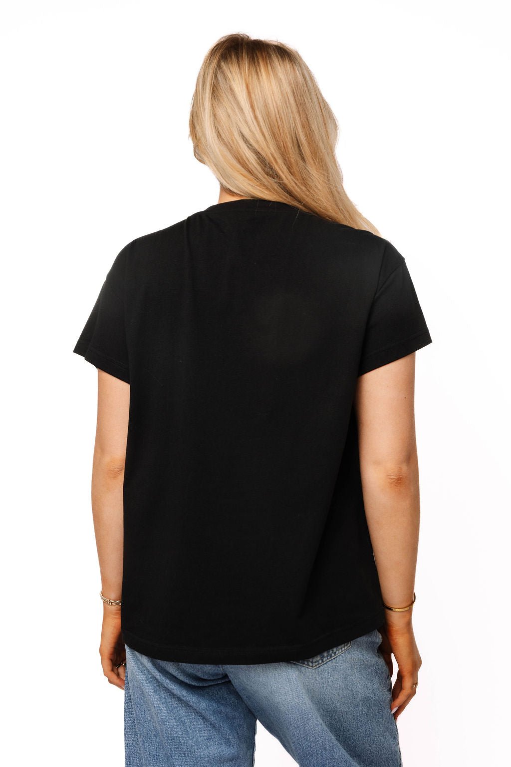 QOS Black Flower Baseball Tee