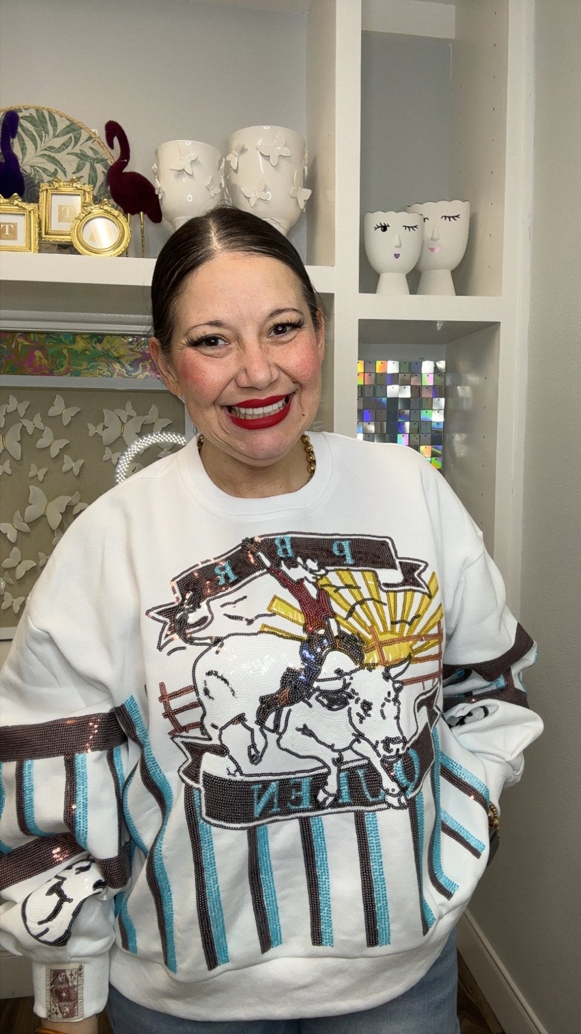 QOS Licensed Teal & Brown PBR Queen Sweatshirt