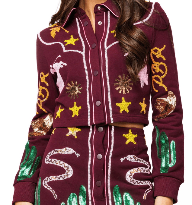 QOS Maroon PBR Long Sleeve Icon Top