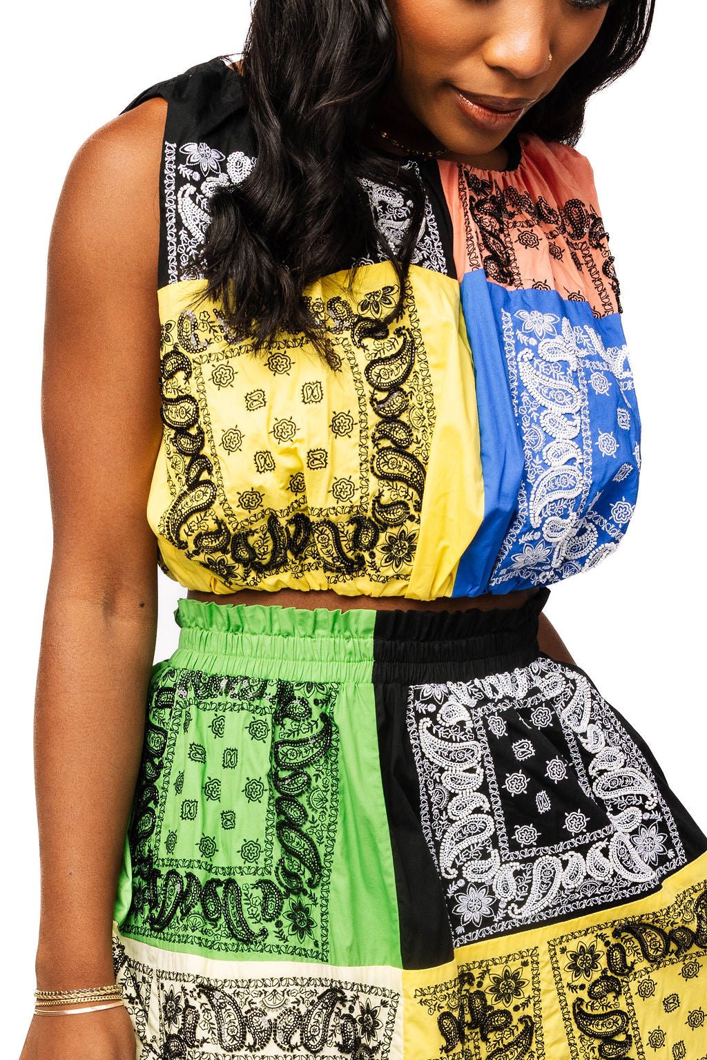 QOS Multi Bandana Cotton Bubble Tank