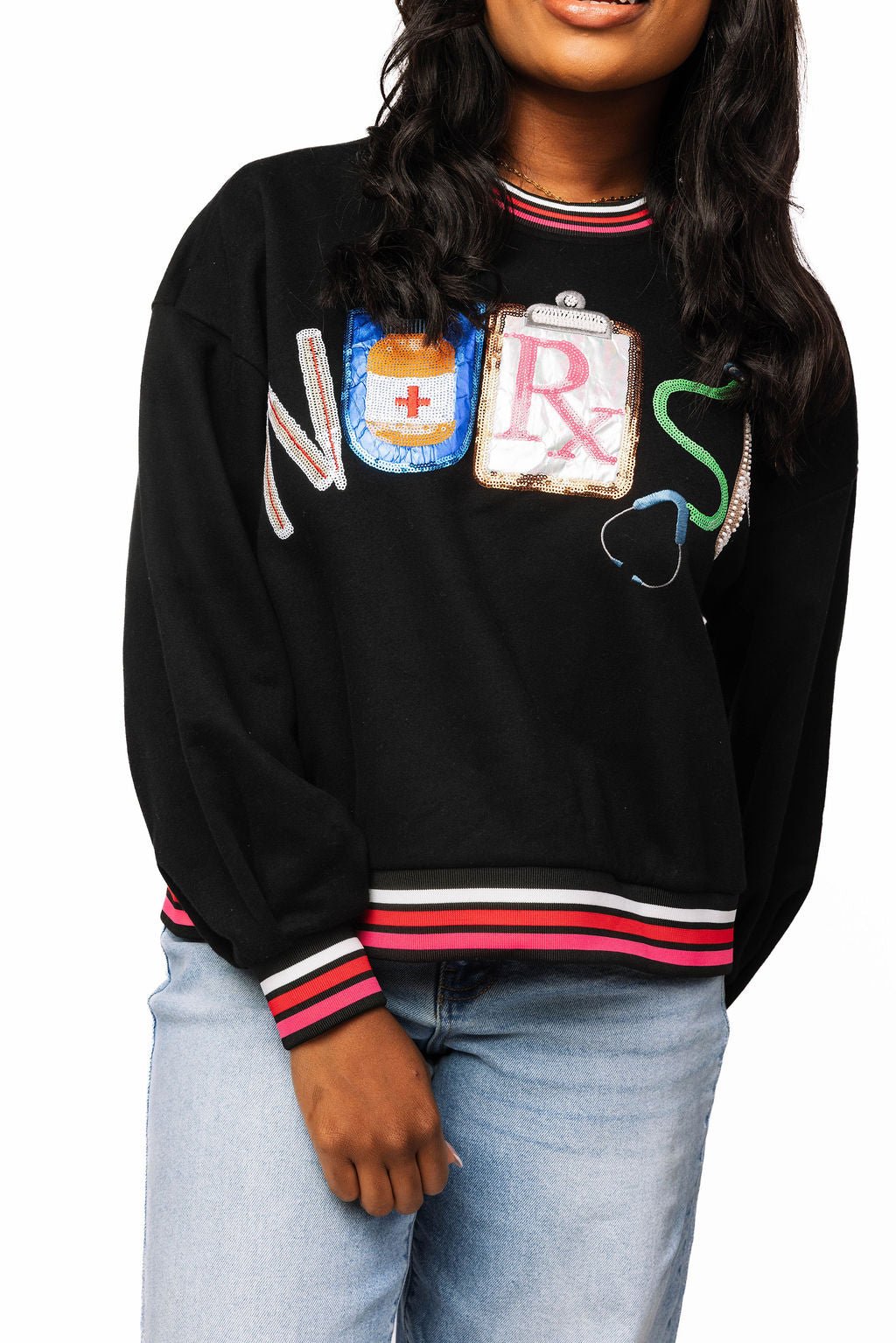 QOS Navy Icon Nurse Sweatshirt