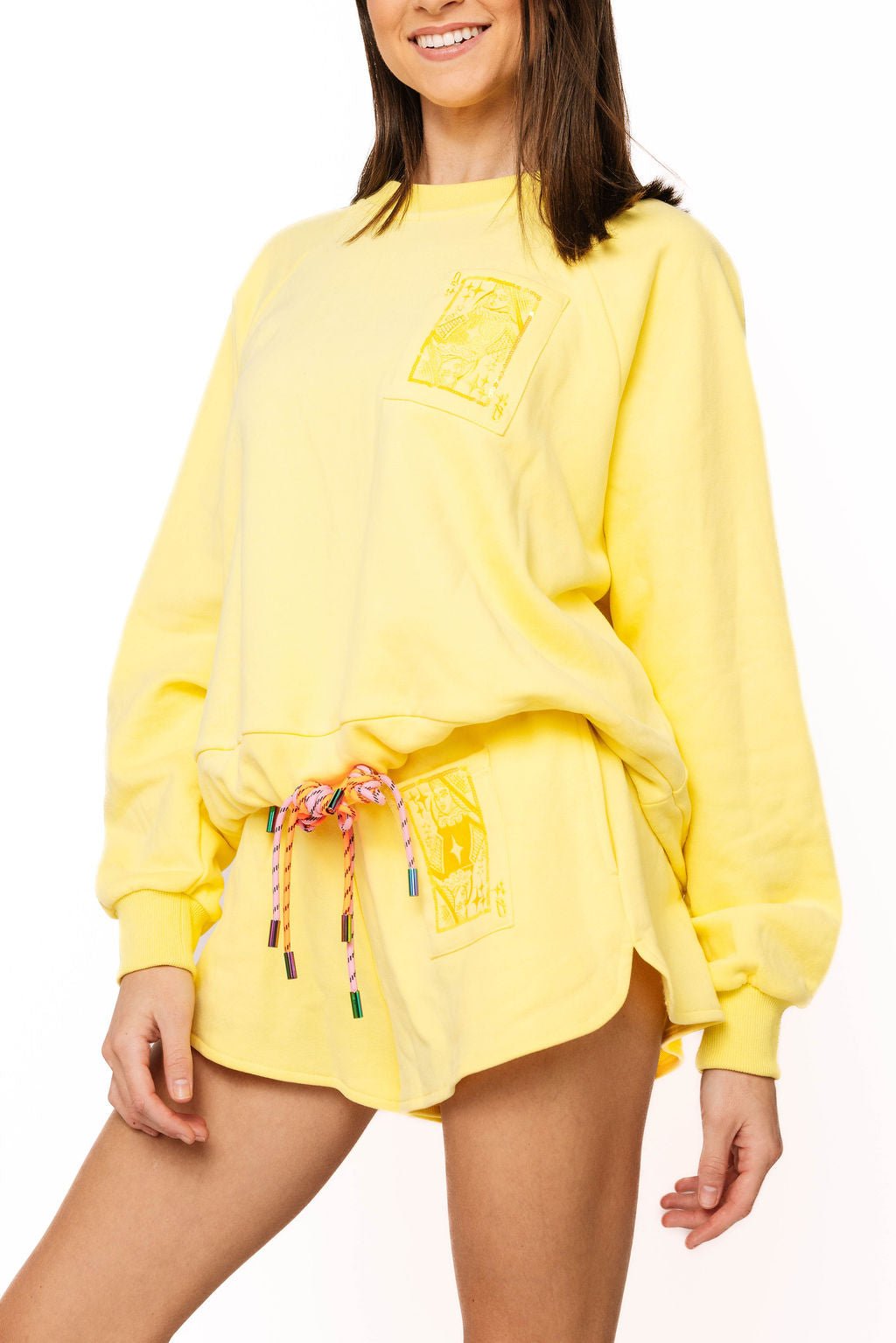 QOS TIE Yellow Tonal QOS Logo Sweatshirt