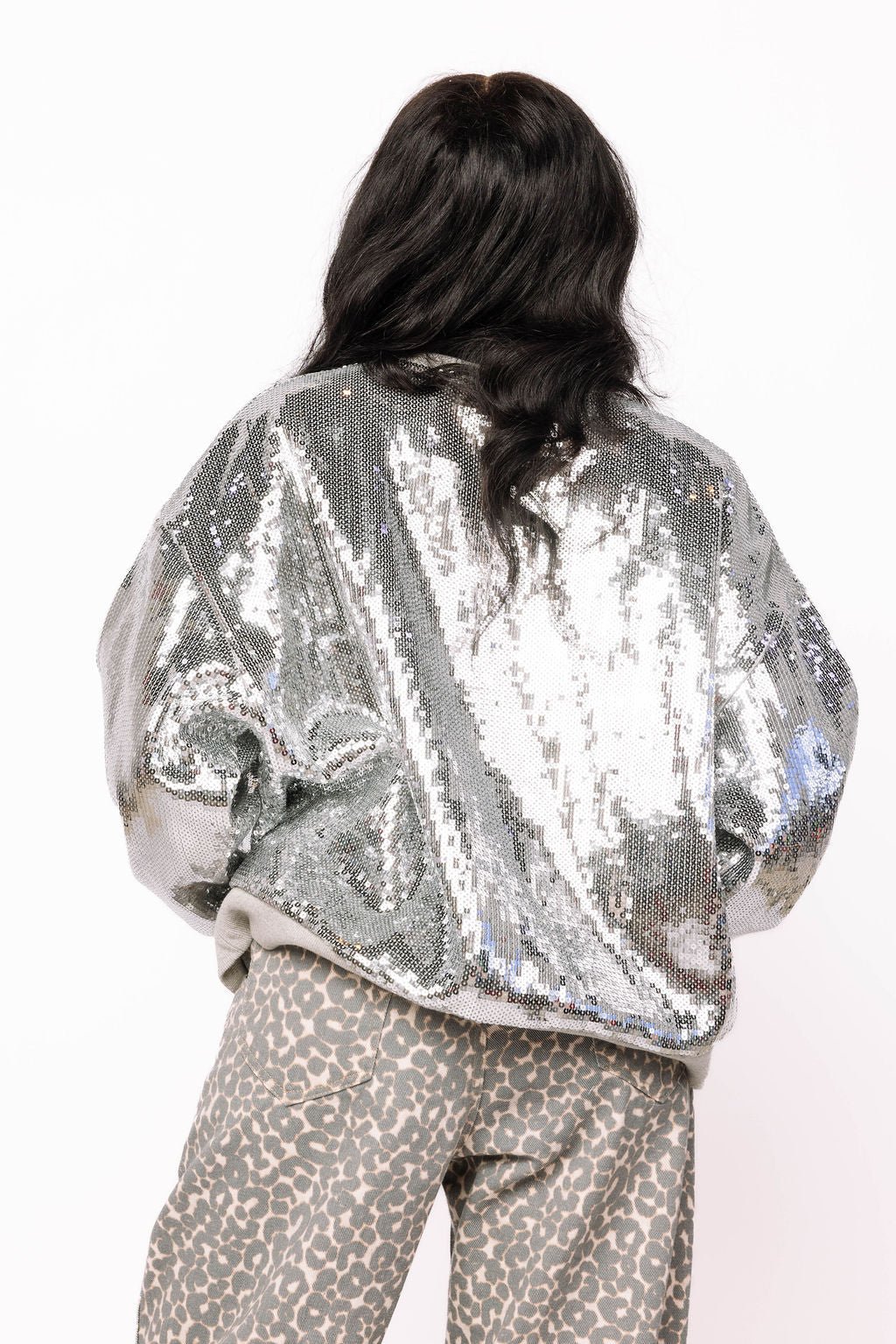 Queen of Sparkles Silver Full Sequin Sweatshirt