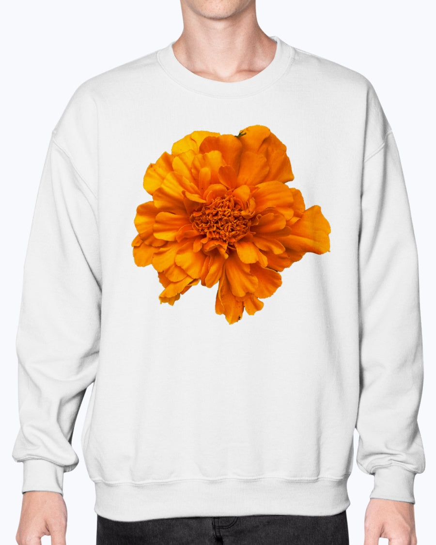 Carnation, Flower Print Sweatshirt, Cozy Spring Style, Moss Apparel, Unisex Crewneck Sweatshirt