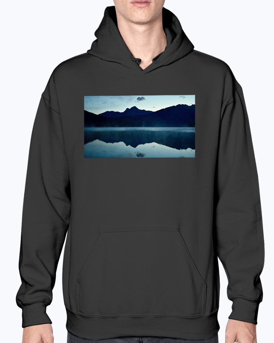 Calm Morning Sunrise, Glacier National Park, Moss Apparel, Unisex Hoodie
