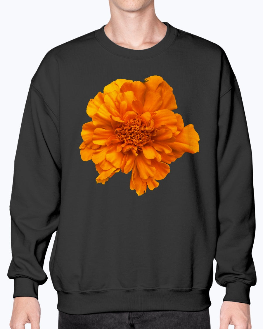 Carnation, Flower Print Sweatshirt, Cozy Spring Style, Moss Apparel, Unisex Crewneck Sweatshirt