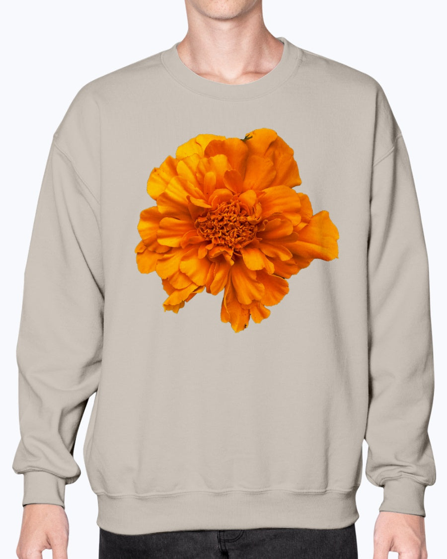 Carnation, Flower Print Sweatshirt, Cozy Spring Style, Moss Apparel, Unisex Crewneck Sweatshirt