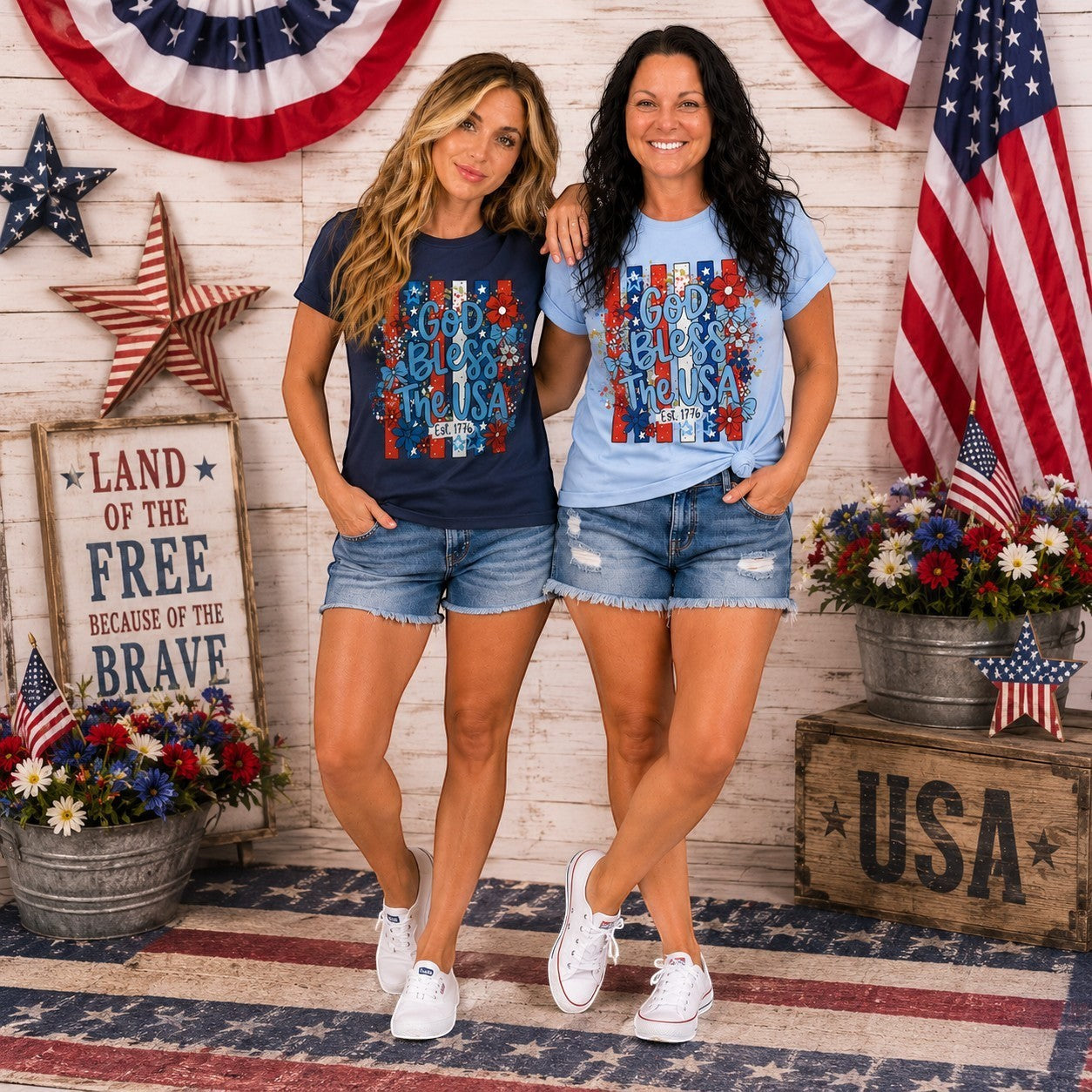 God Bless The USA Adult Graphic Tee