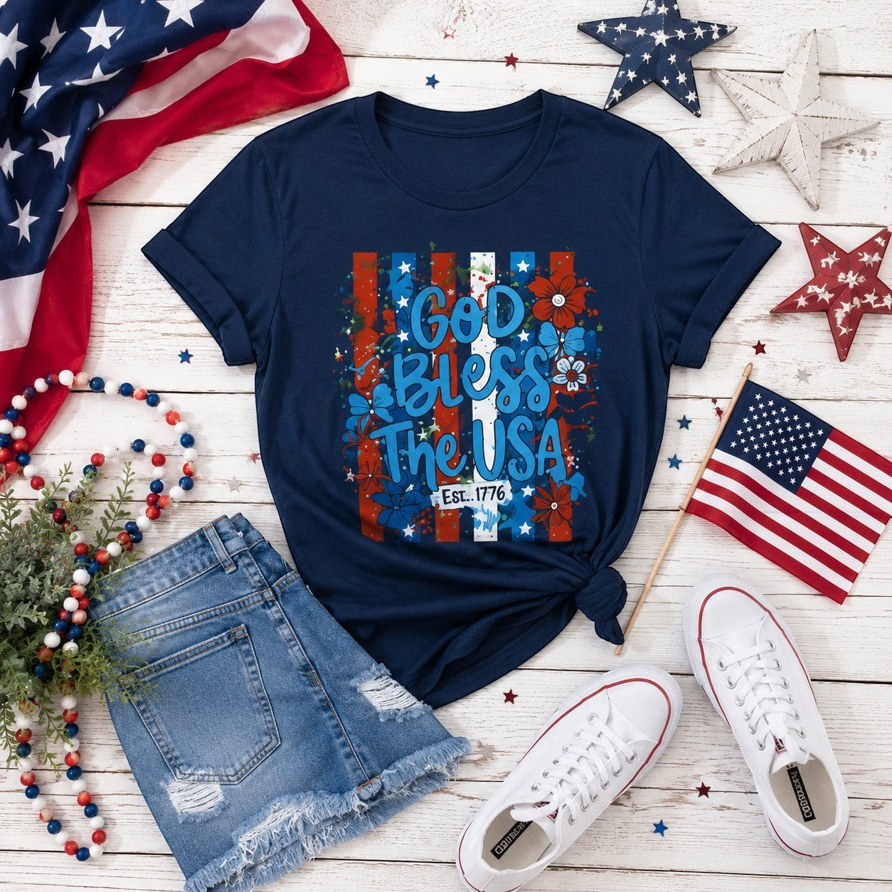 God Bless The USA Adult Graphic Tee
