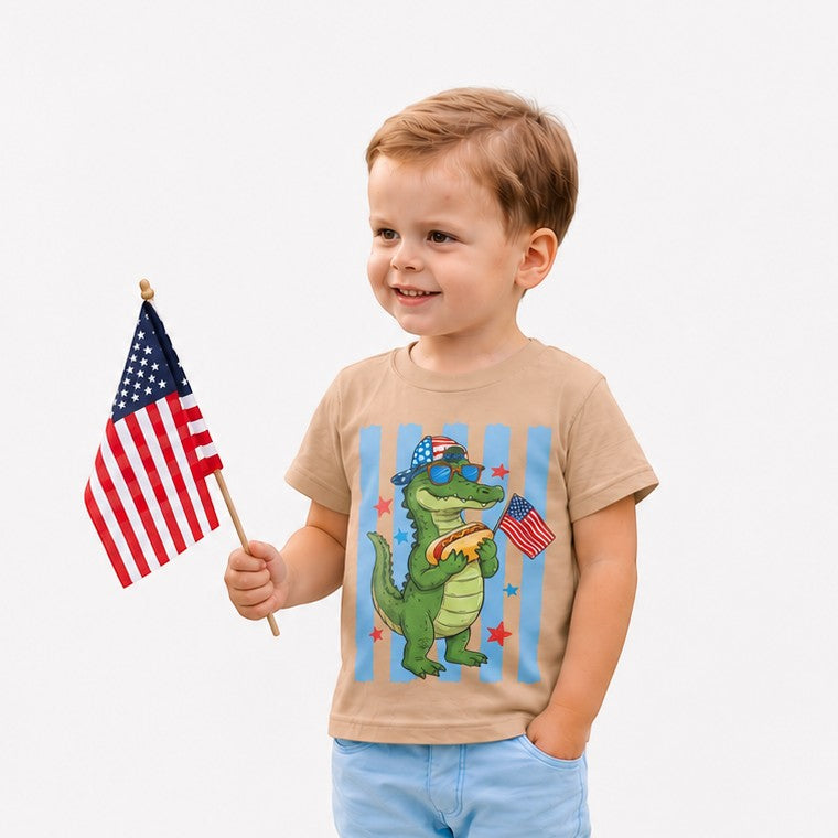 Gator and a Hot dog Boy Youth and Toddler Graphic Tee