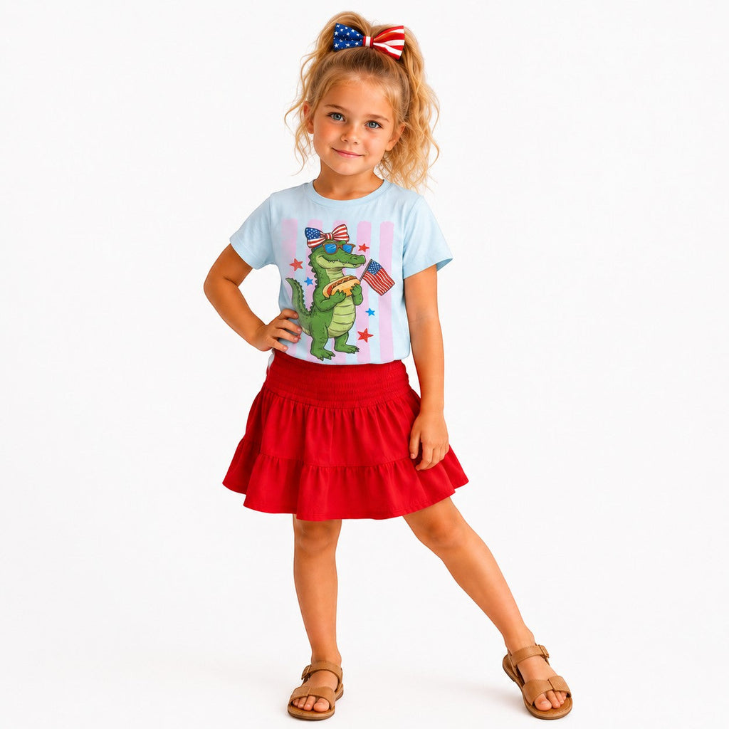 Gator and a Hot dog Girl Youth and Toddler Graphic Tee