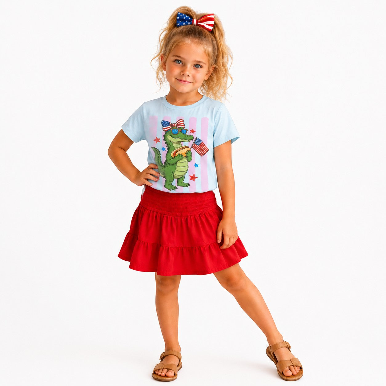 Gator and a Hot dog Girl Youth and Toddler Graphic Tee