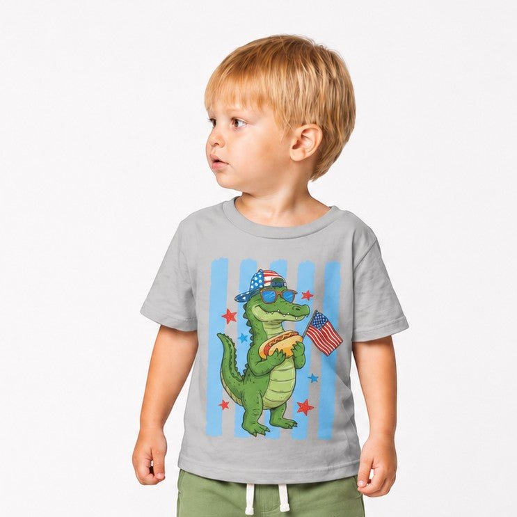 Gator and a Hot dog Boy Youth and Toddler Graphic Tee