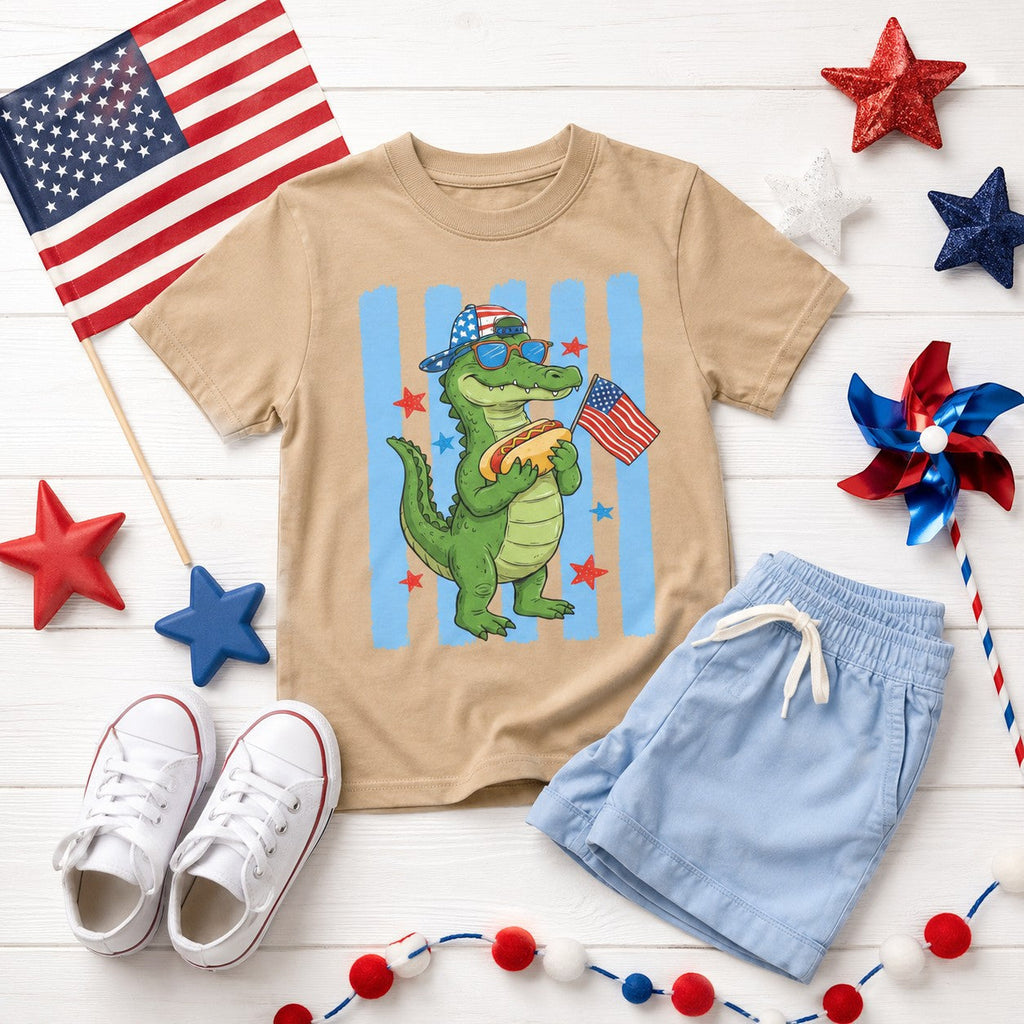 Gator and a Hot dog Boy Youth and Toddler Graphic Tee