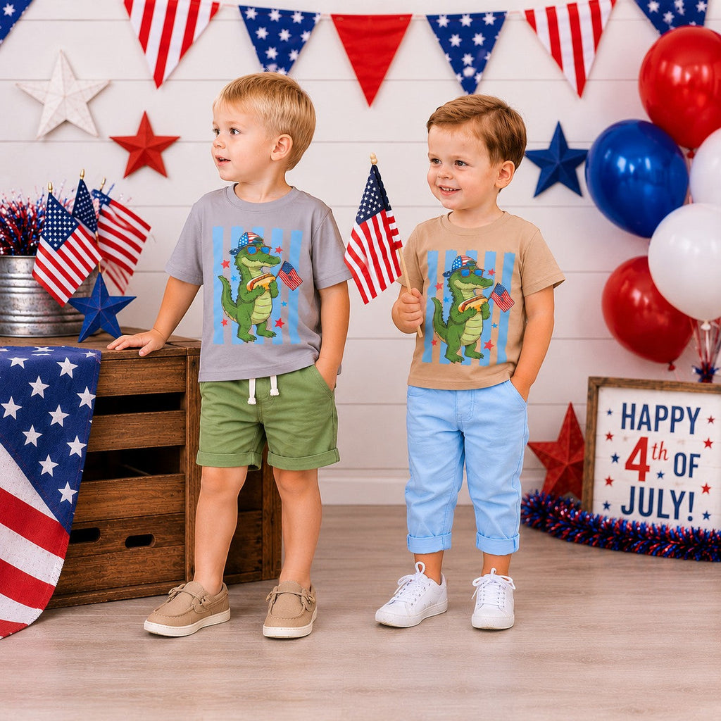 Gator and a Hot dog Boy Youth and Toddler Graphic Tee