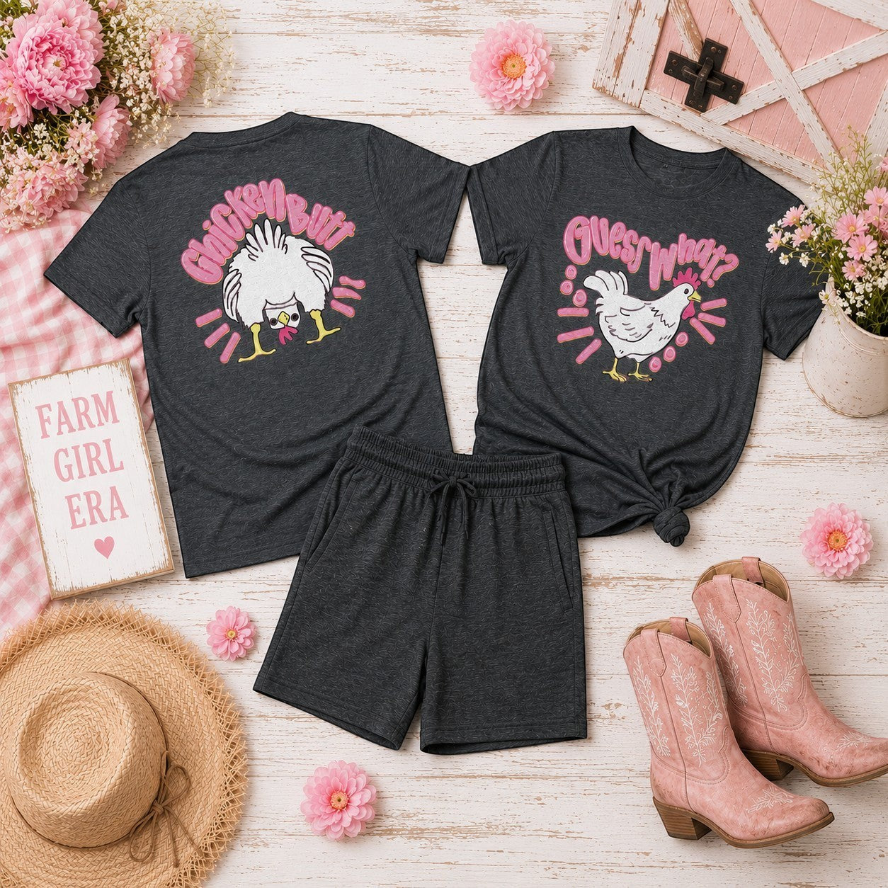 Guess What Chicken Butt Adult Graphic Tee