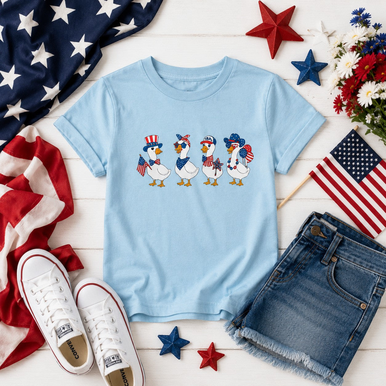 Patriotic Duck Squad Youth and Toddler Graphic Tee