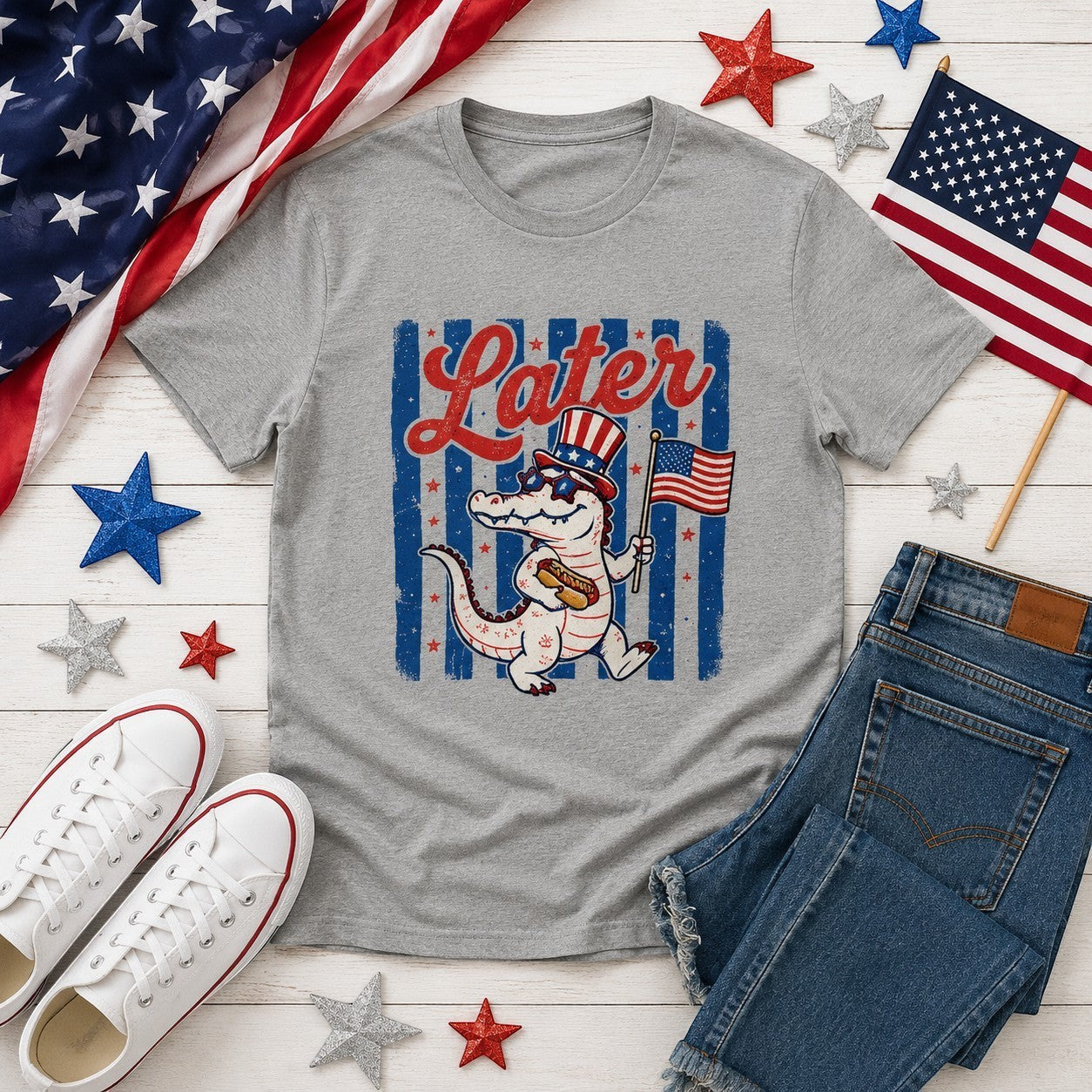Later Gator Patriotic USA Youth and Toddler Graphic Tee