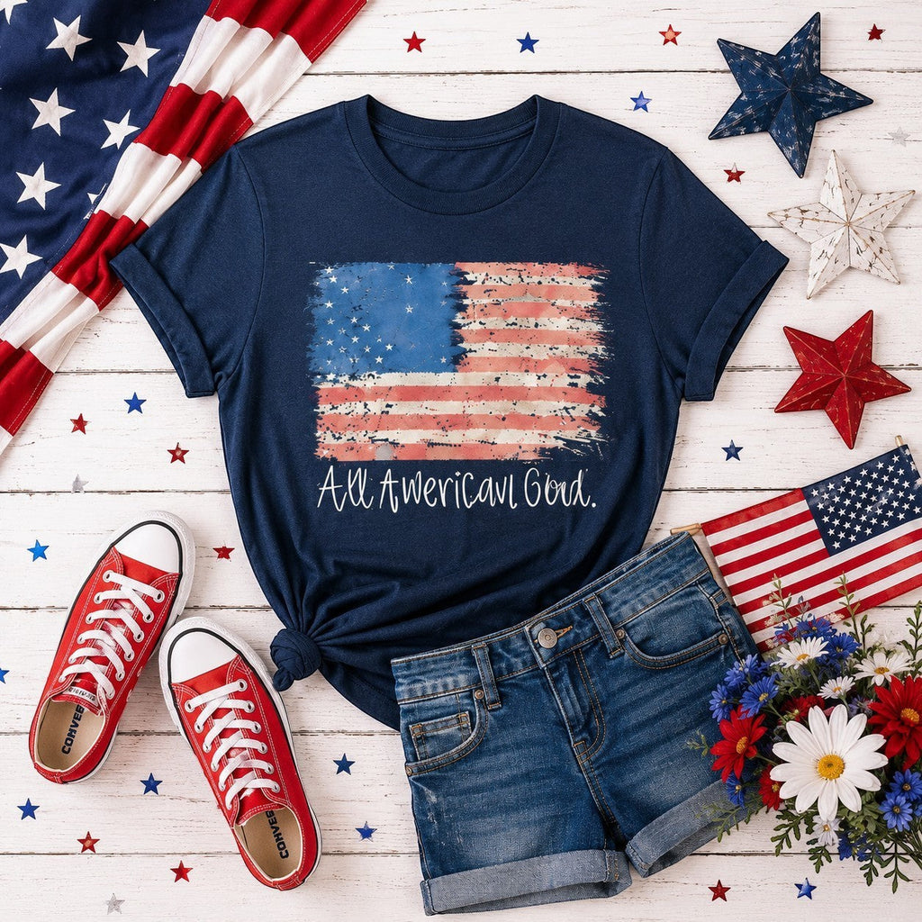 All American Girl Patriotic Youth and Toddler Graphic Tee