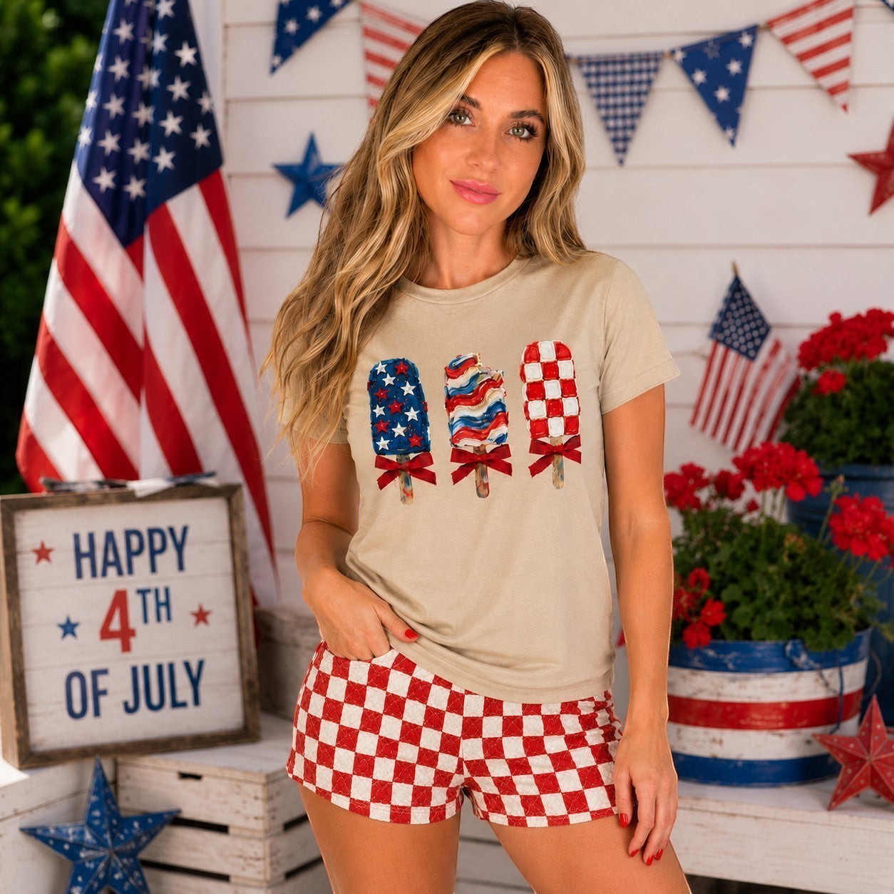 Patriotic Popsicle Adult Graphic Tee