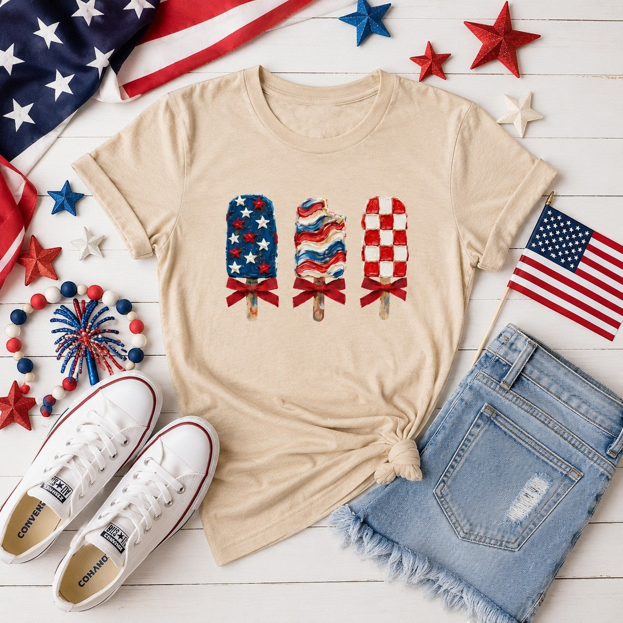 Patriotic Popsicle Adult Graphic Tee