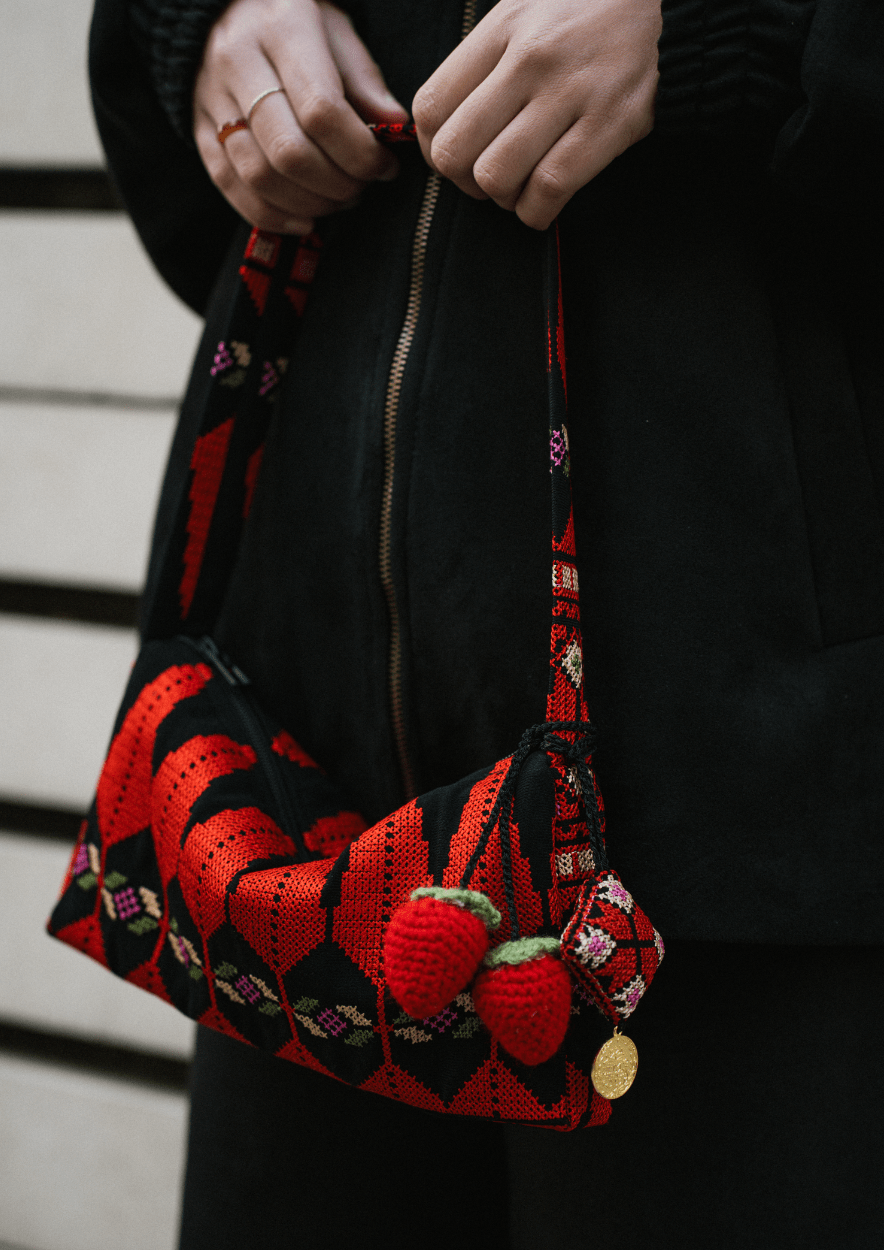 Tree of Life Embroidered Baguette Bag