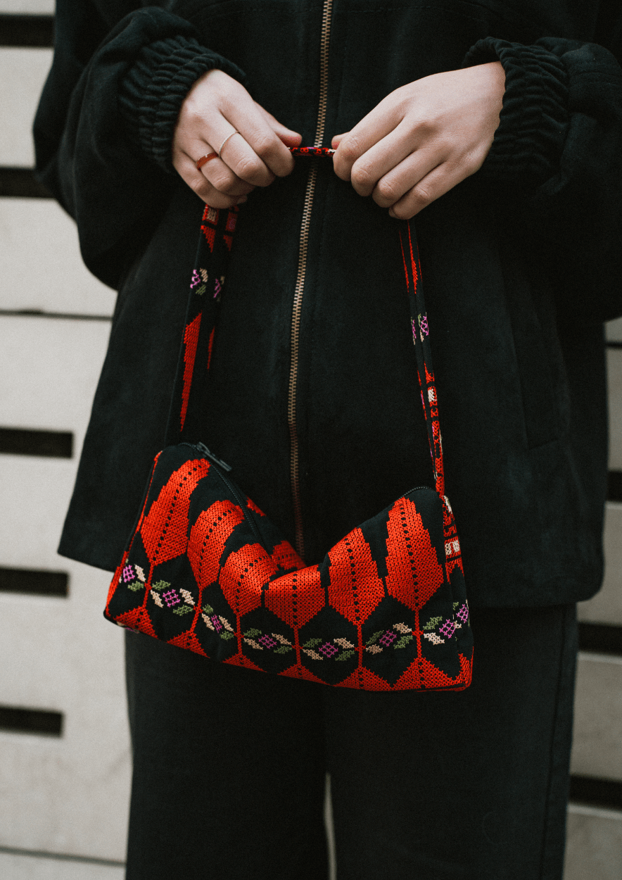 Tree of Life Embroidered Baguette Bag