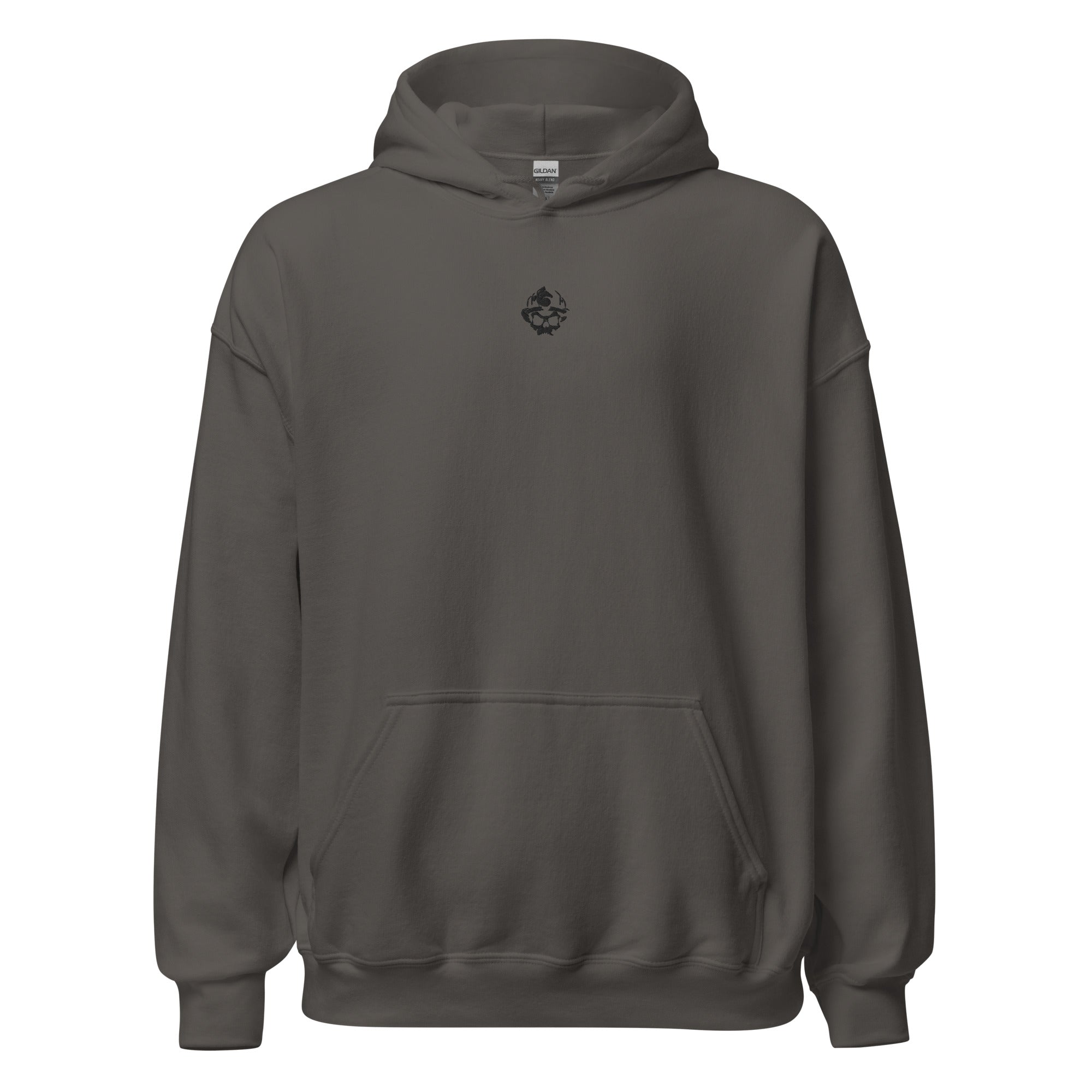 Embroidered Skull Logo Pullover Hoodie