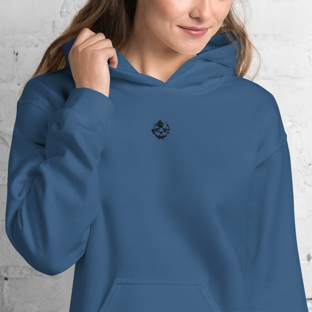 Embroidered Skull Logo Pullover Hoodie