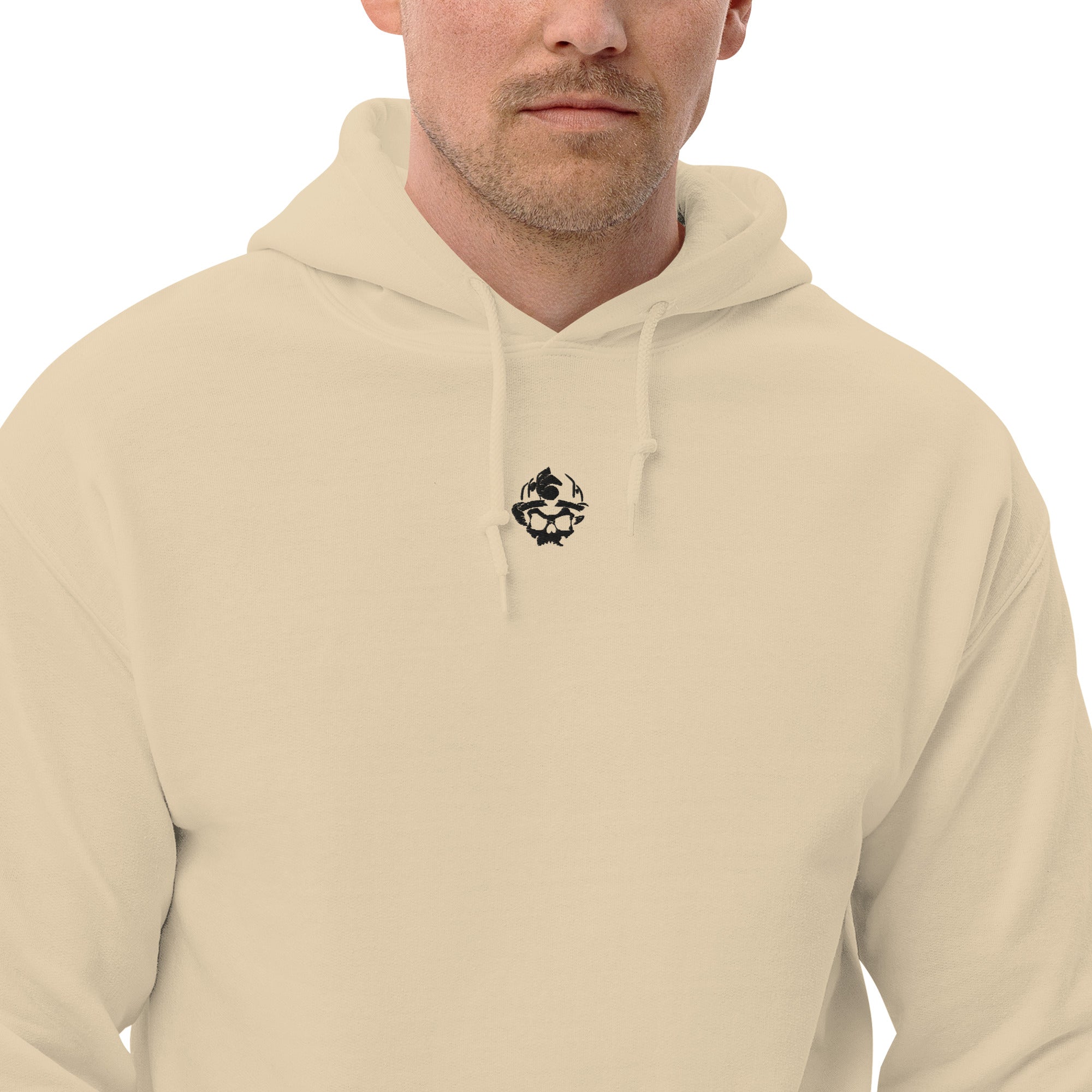 Embroidered Skull Logo Pullover Hoodie