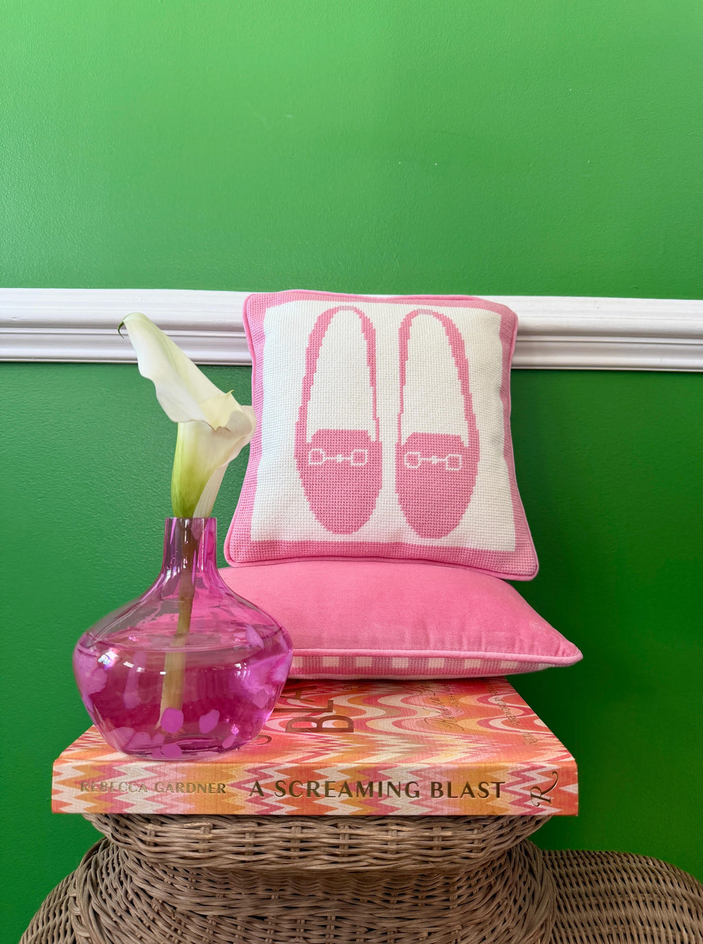 Preppy Loafer Needlepoint Pillow